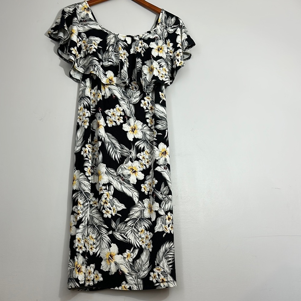 Floral Black and White Off the Shoulder  Dress size S
